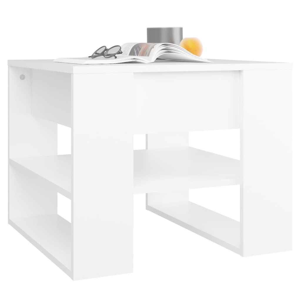 Stolić za kavu bijeli 55,5x55x45 cm od konstruiranog drva