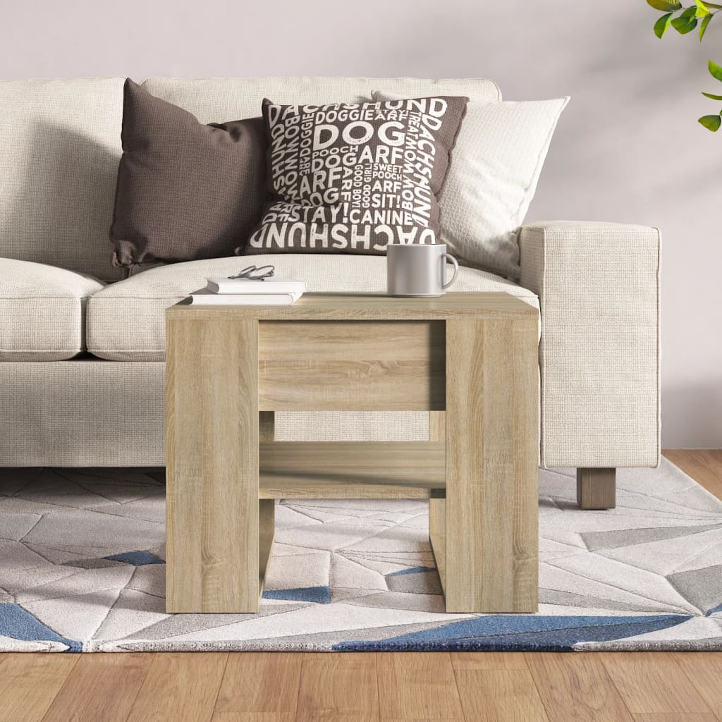 Stolić za kavu boja hrasta 55,5x55x45 cm konstruirano drvo