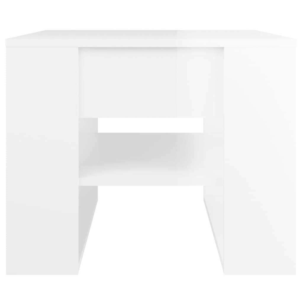 Stolić za kavu sjajni bijeli 55,5x55x45 cm konstruirano drvo