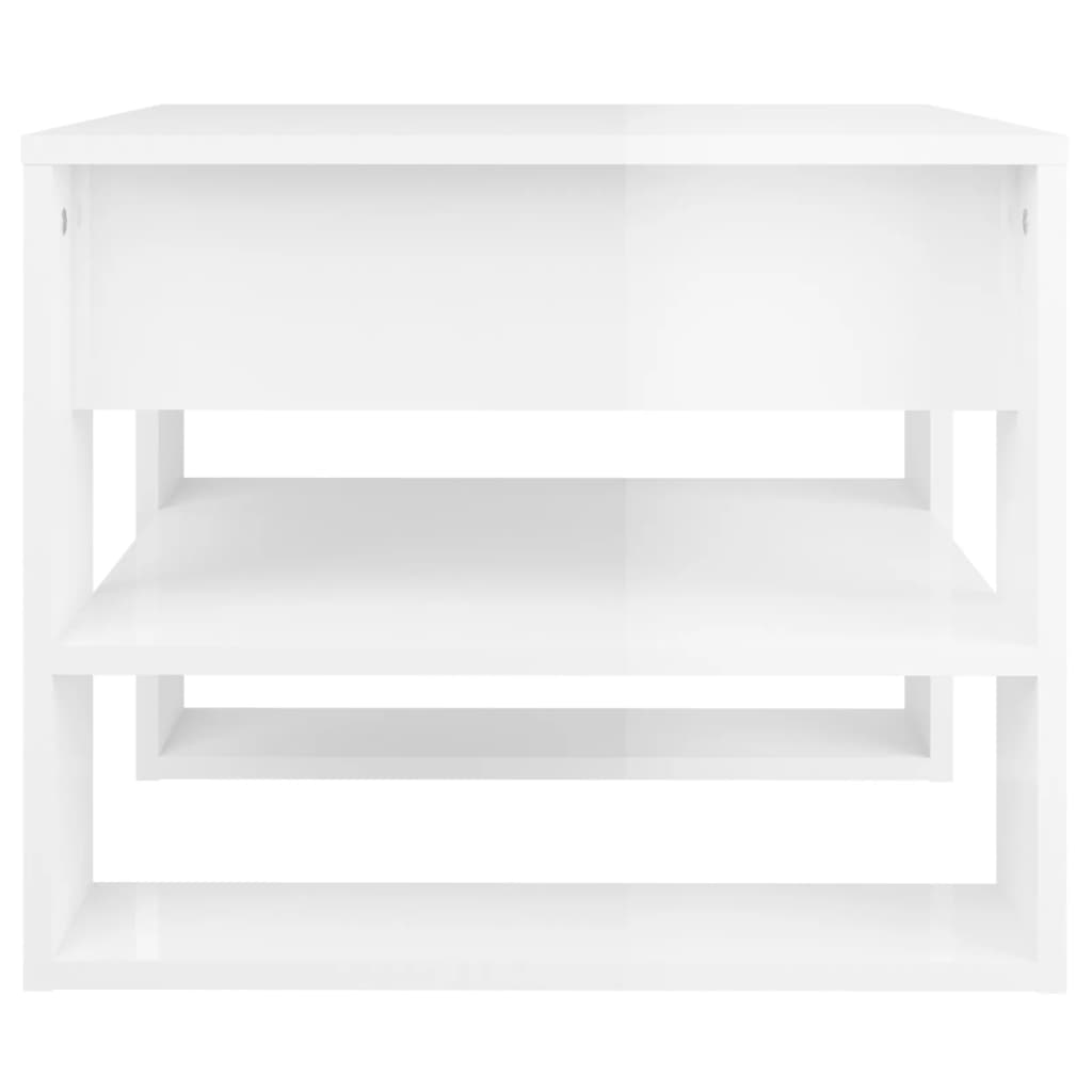 Stolić za kavu sjajni bijeli 55,5x55x45 cm konstruirano drvo