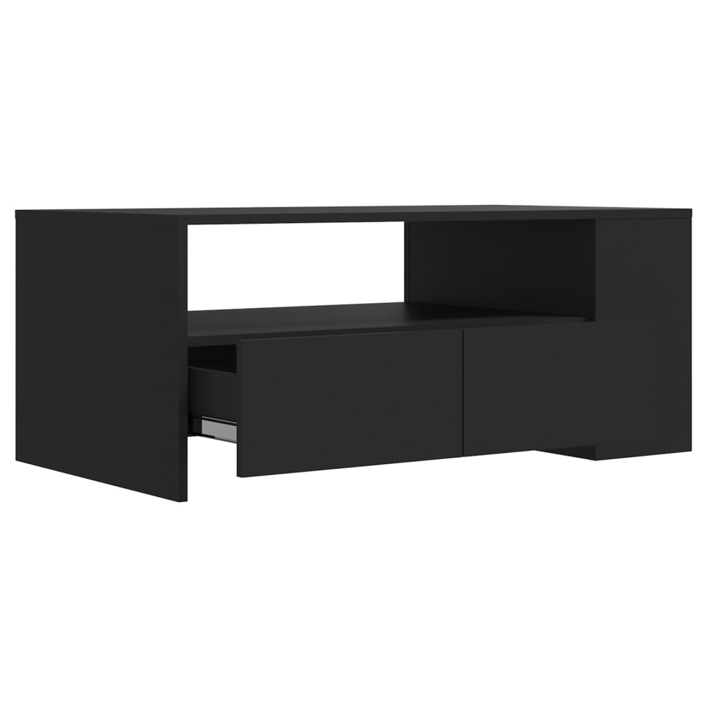 Stolić za kavu crni 102 x 55 x 42 cm od konstruiranog drva