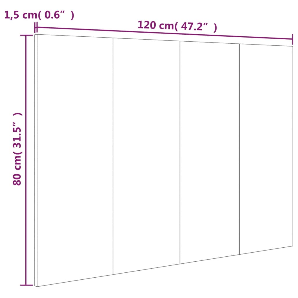 Uzglavlje za krevet boja hrasta sonome 120 x 1,5 x 80 cm drveno