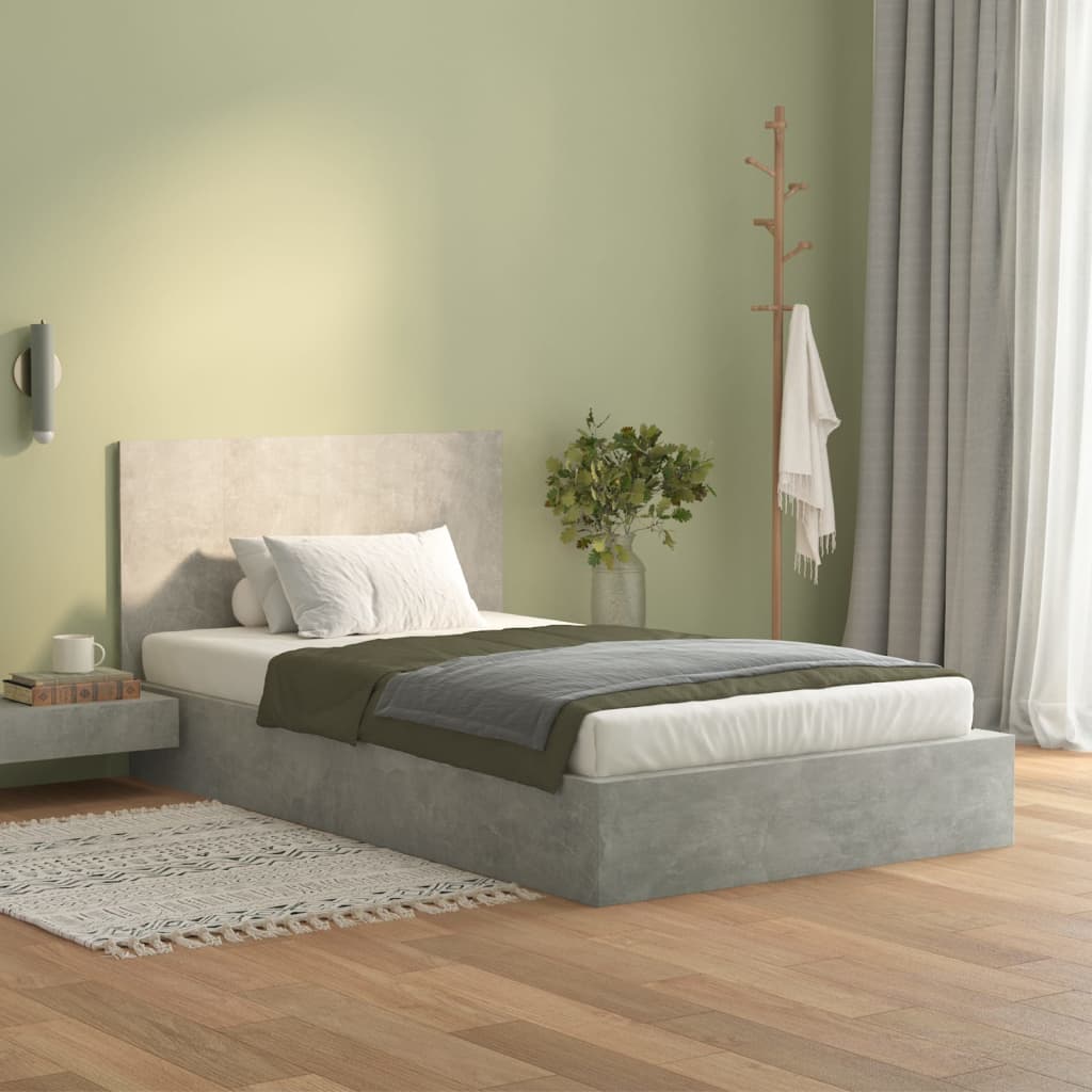 Uzglavlje za krevet siva boja betona 120 x 1,5 x 80 cm drveno