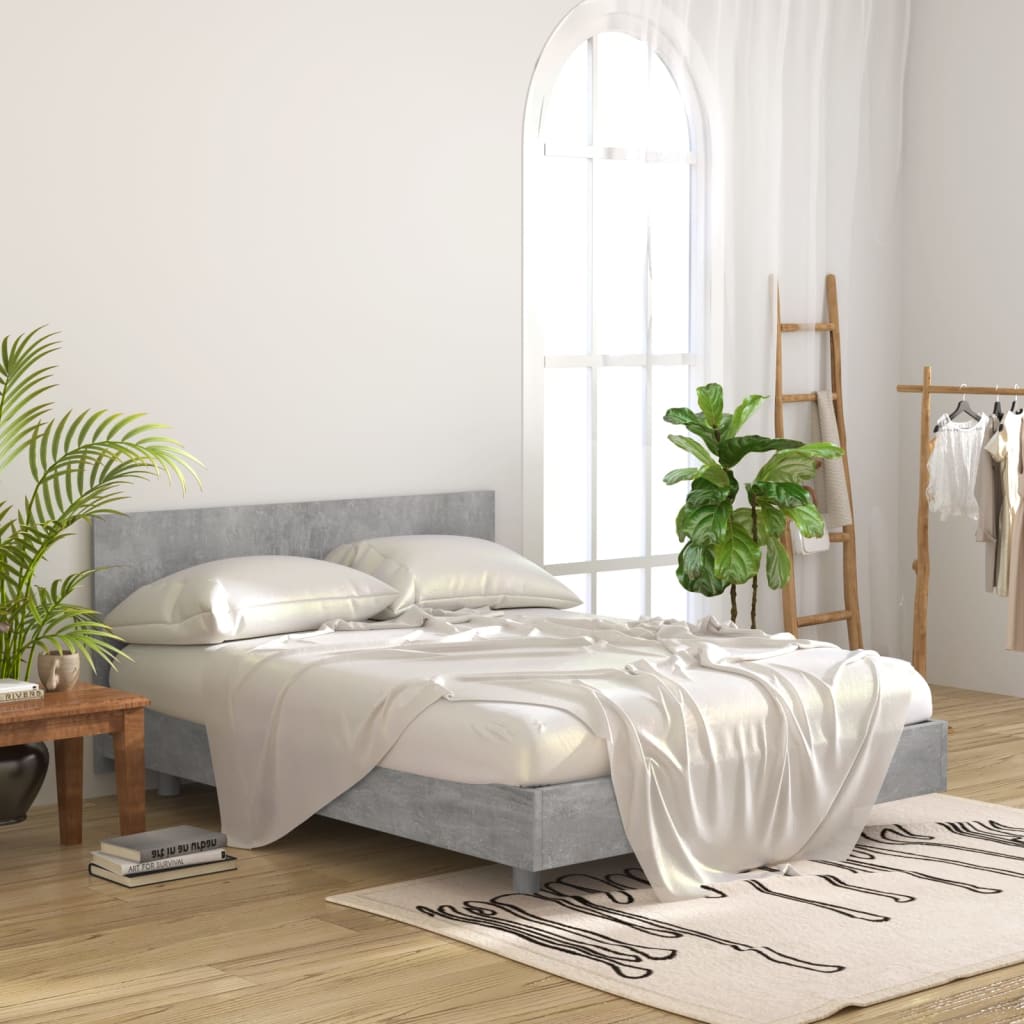 Uzglavlje za krevet siva boja betona 160 x 1,5 x 80 cm drveno