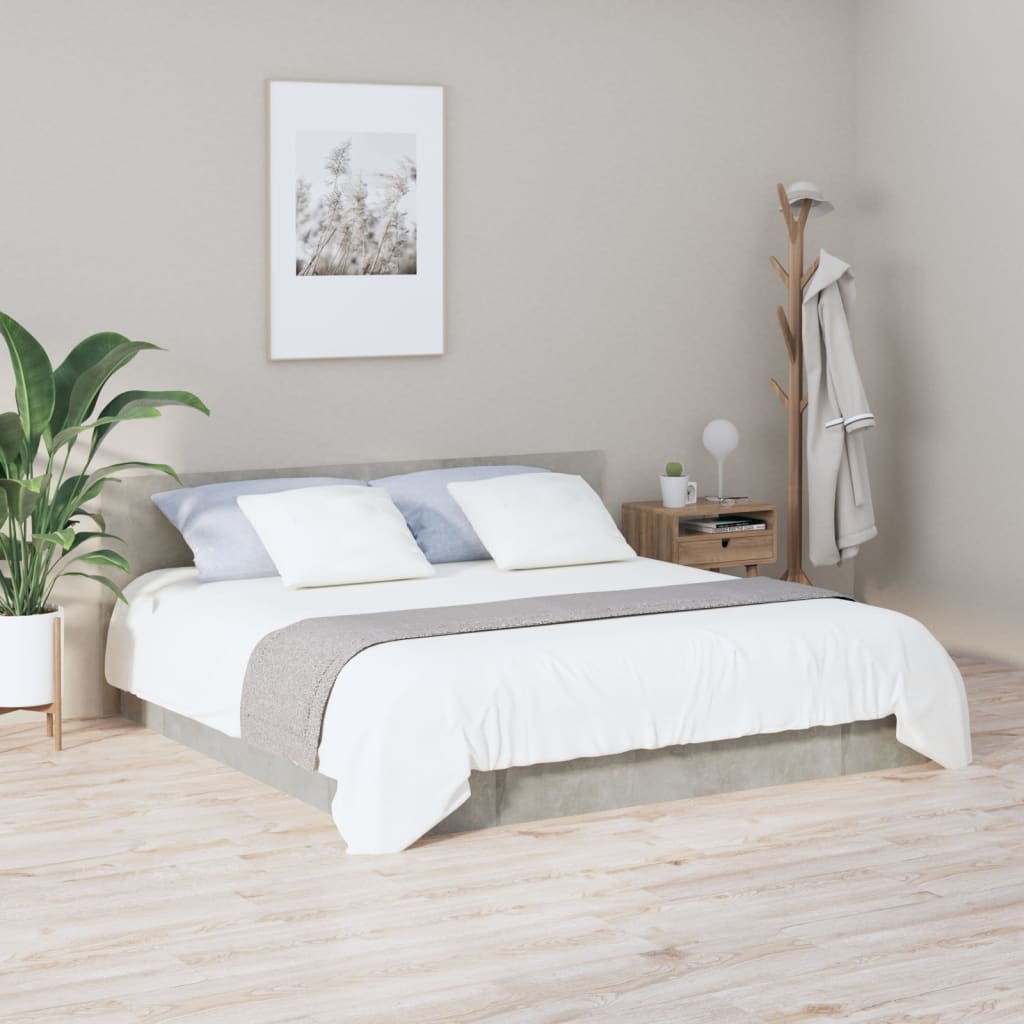 Uzglavlje za krevet siva boja betona 200 x 1,5 x 80 cm drveno