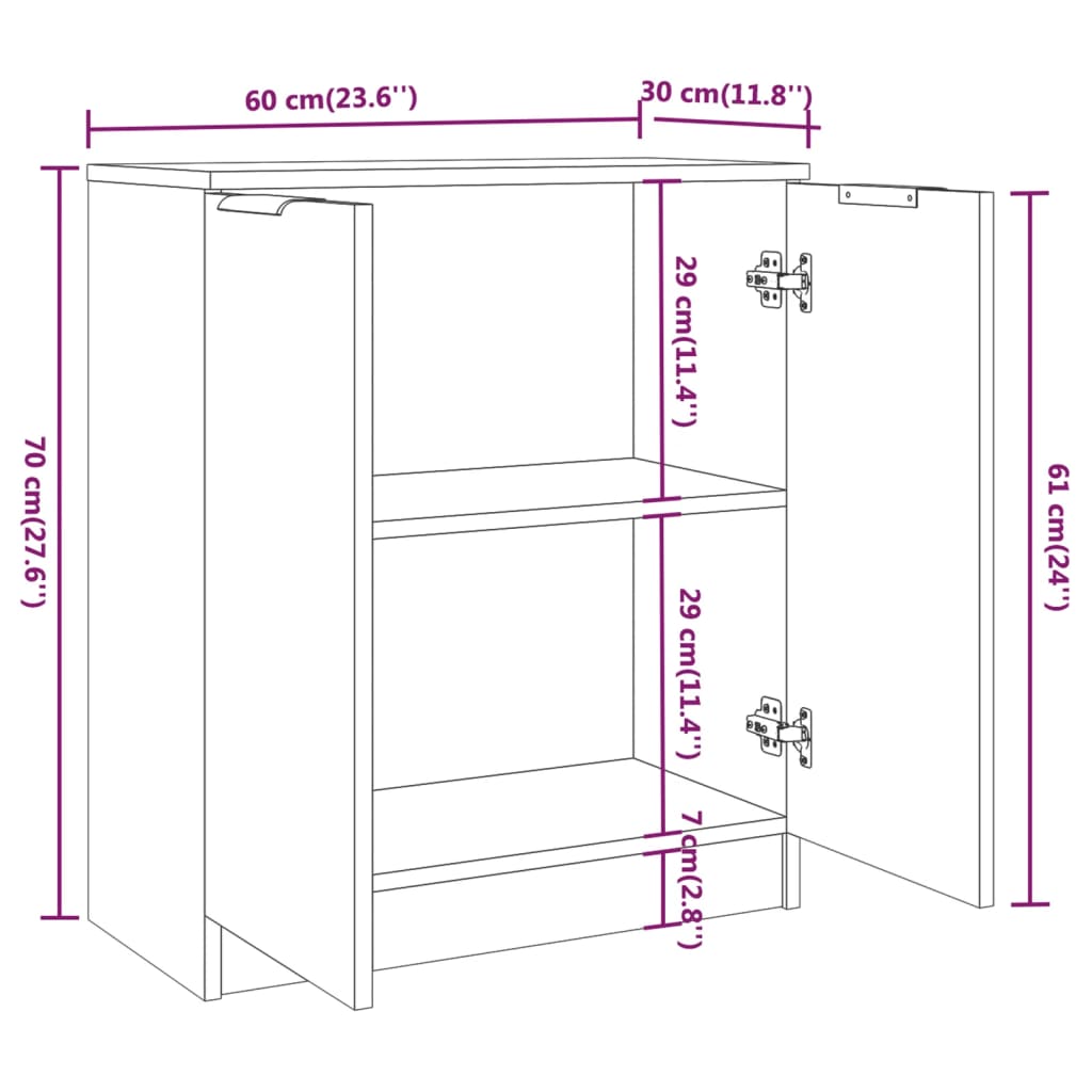 Komoda boja hrasta sonome 60x30x70 cm od konstruiranog drva