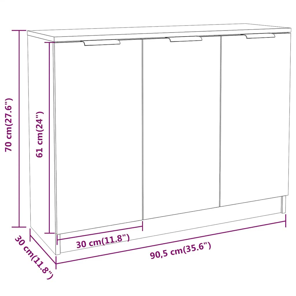 Komoda boja hrasta sonome 90,5x30x70 cm od konstruiranog drva