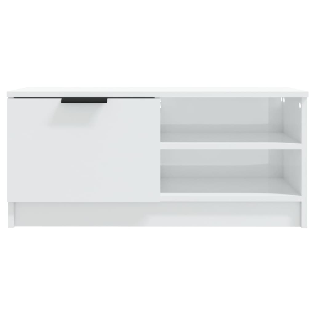 TV ormarić sjajni bijeli 80x35x36,5 cm konstruirano drvo