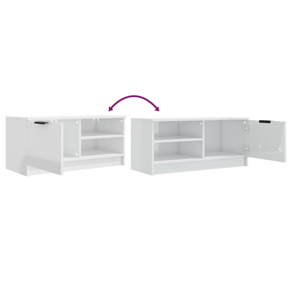 TV ormarić sjajni bijeli 80x35x36,5 cm konstruirano drvo