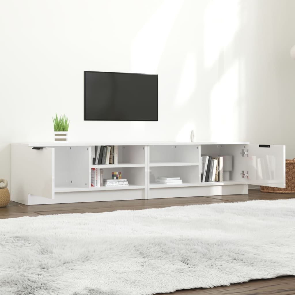 TV ormarić 2 kom sjajni bijeli 80x35x36,5 cm konstruirano drvo