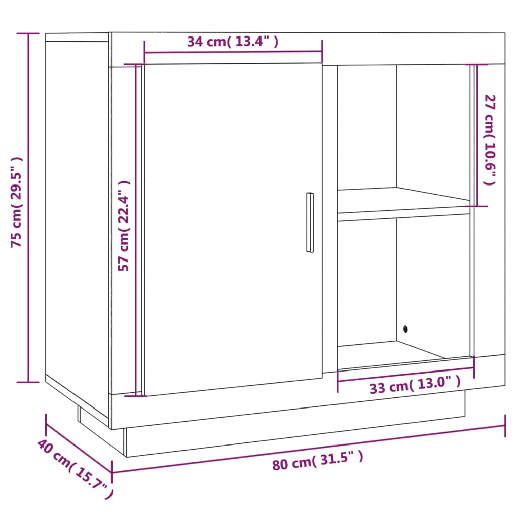Komoda siva boja betona 80x40x75 cm
