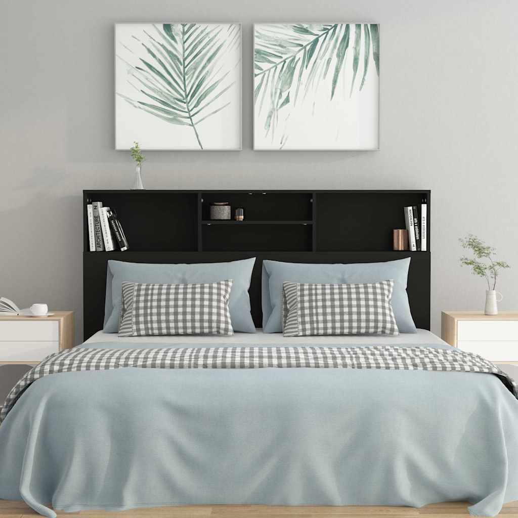 Uzglavlje s ormarićem crno 160 x 19 x 103,5 cm