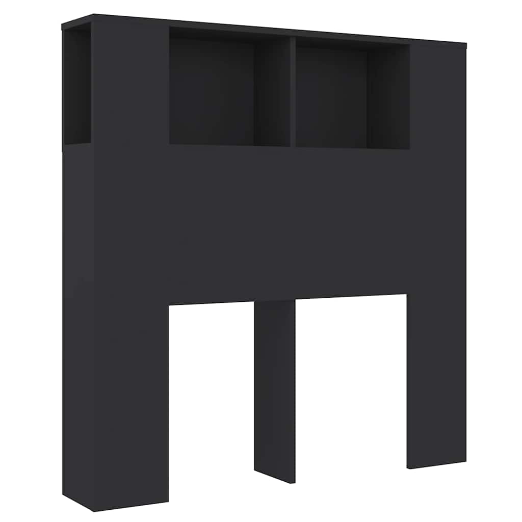 Uzglavlje s ormarićem crno 100 x 18,5 x 102,5 cm