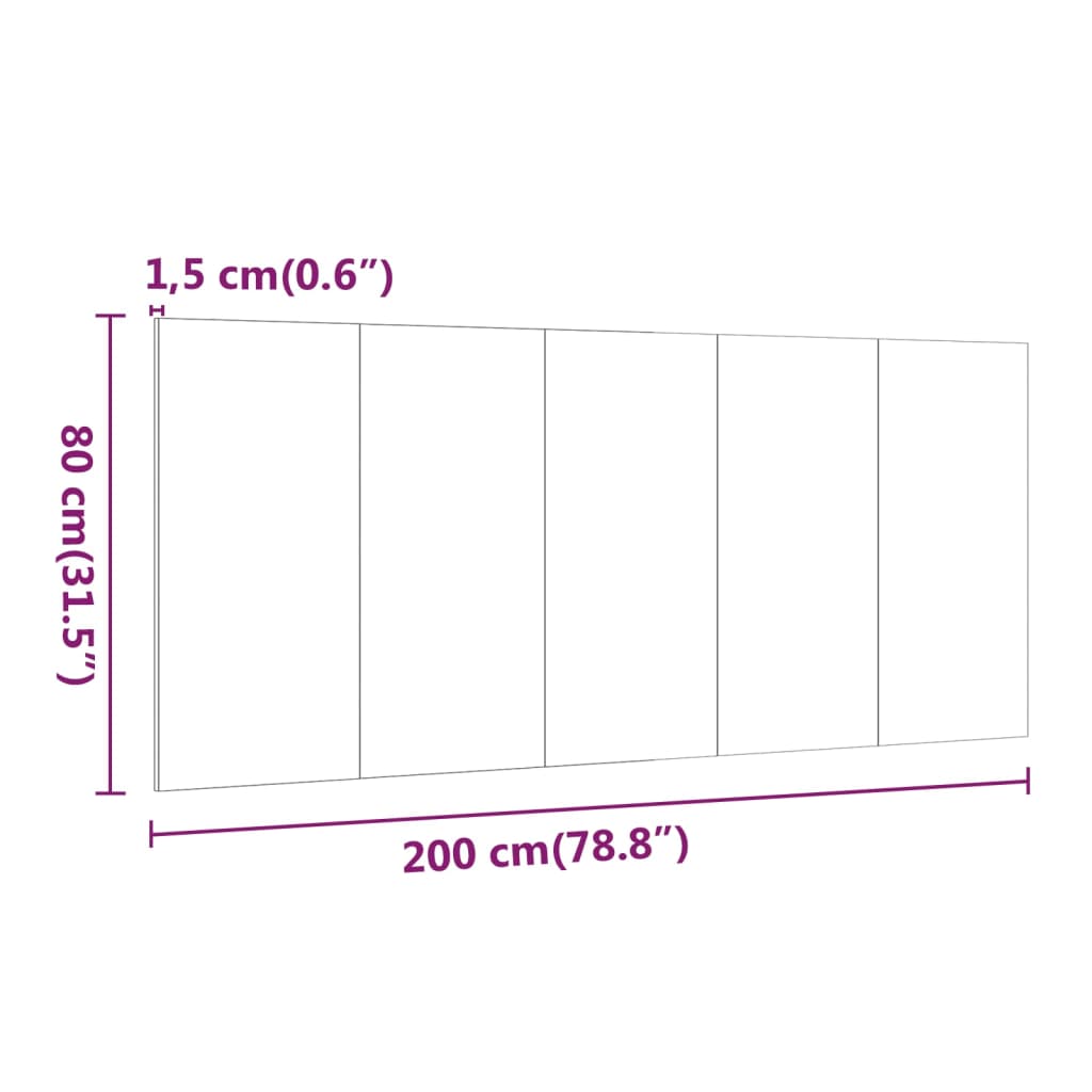 Uzglavlje za krevet boja dimljenog hrasta 200x1,5x80 cm drveno