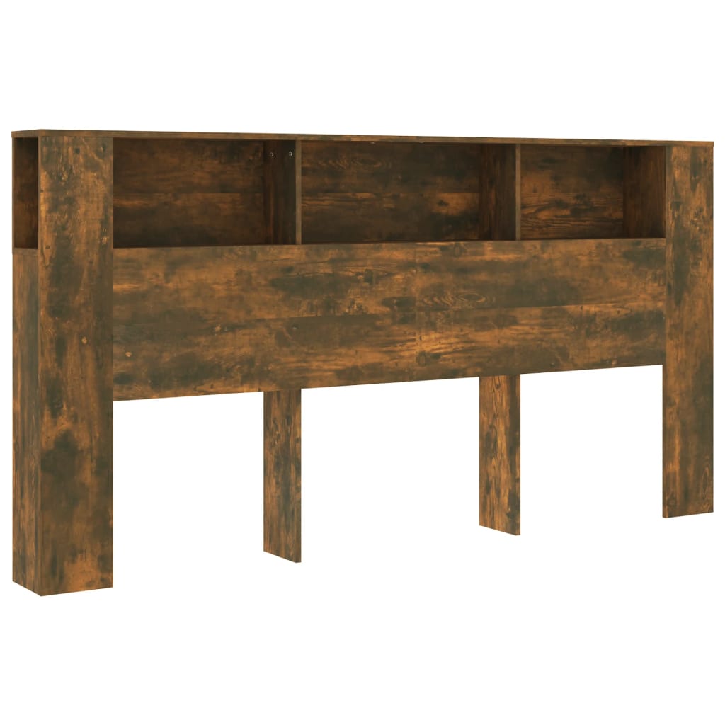 Uzglavlje s ormarićem boja dimljenog hrasta 200x18,5x104,5 cm
