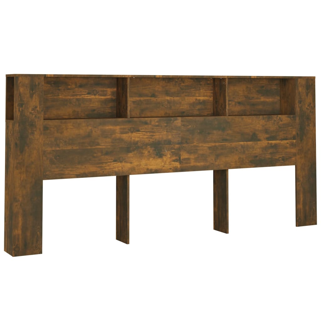Uzglavlje s ormarićem boja dimljenog hrasta 220x18,5x104,5 cm