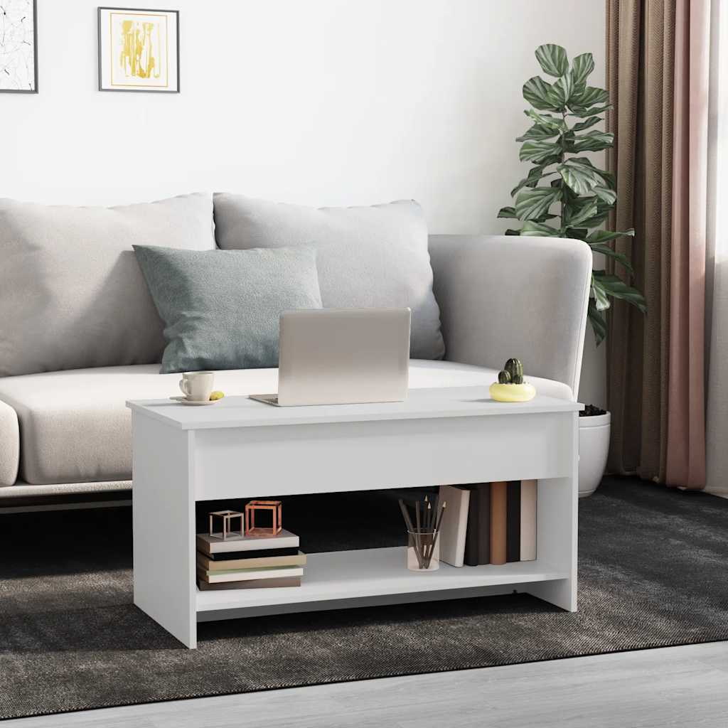 Stolić za kavu bijeli 102x50x52,5 cm od konstruiranog drva