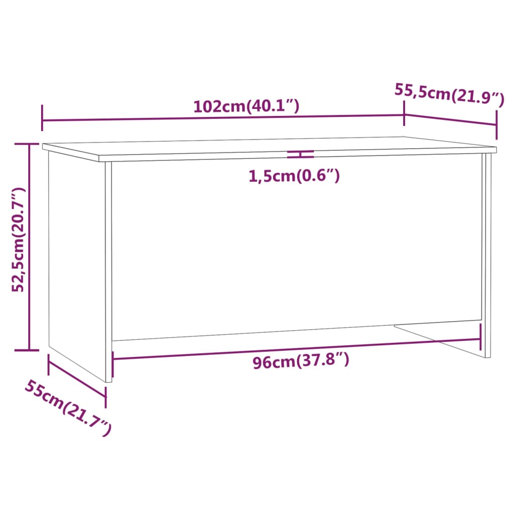 Stolić za kavu boja hrasta 102x55,5x52,5 cm konstruirano drvo