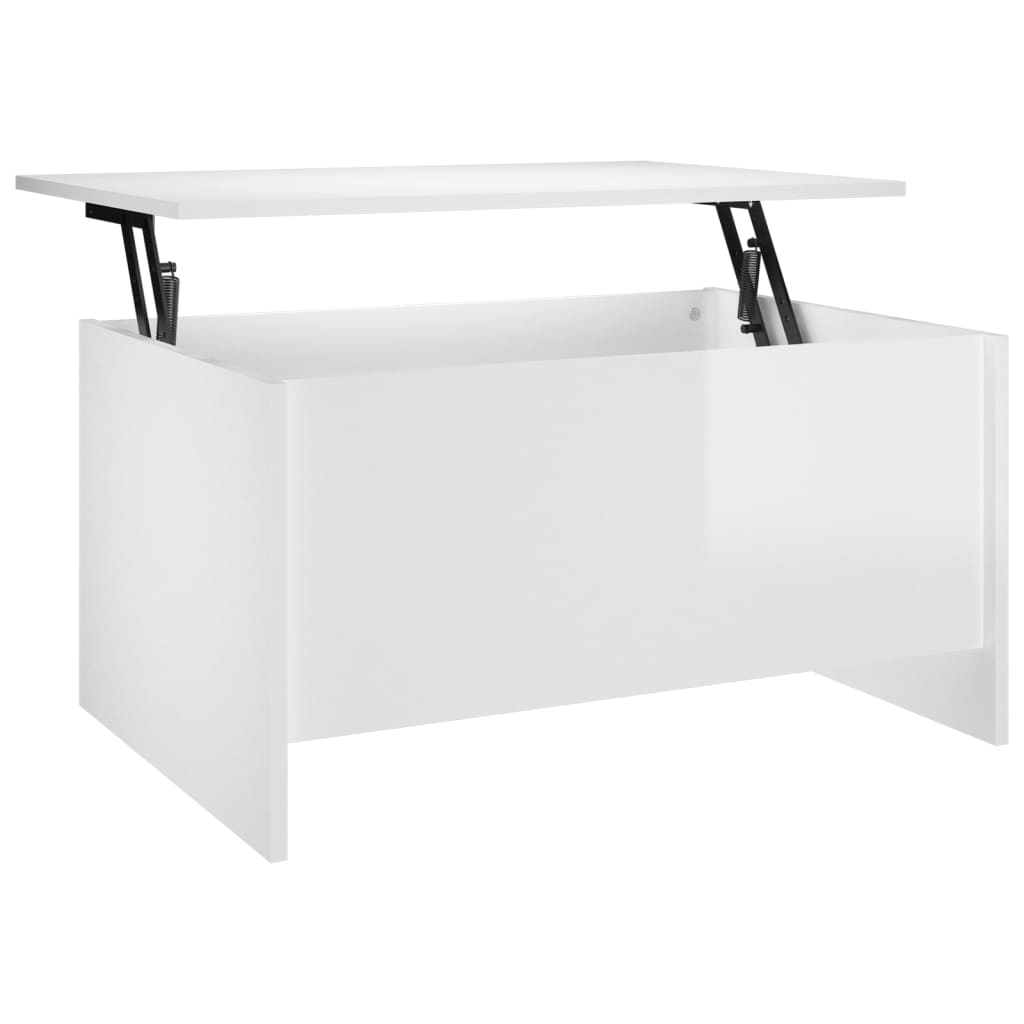 Stolić za kavu sjajni bijeli 80x55,5x41,5 cm konstruirano drvo