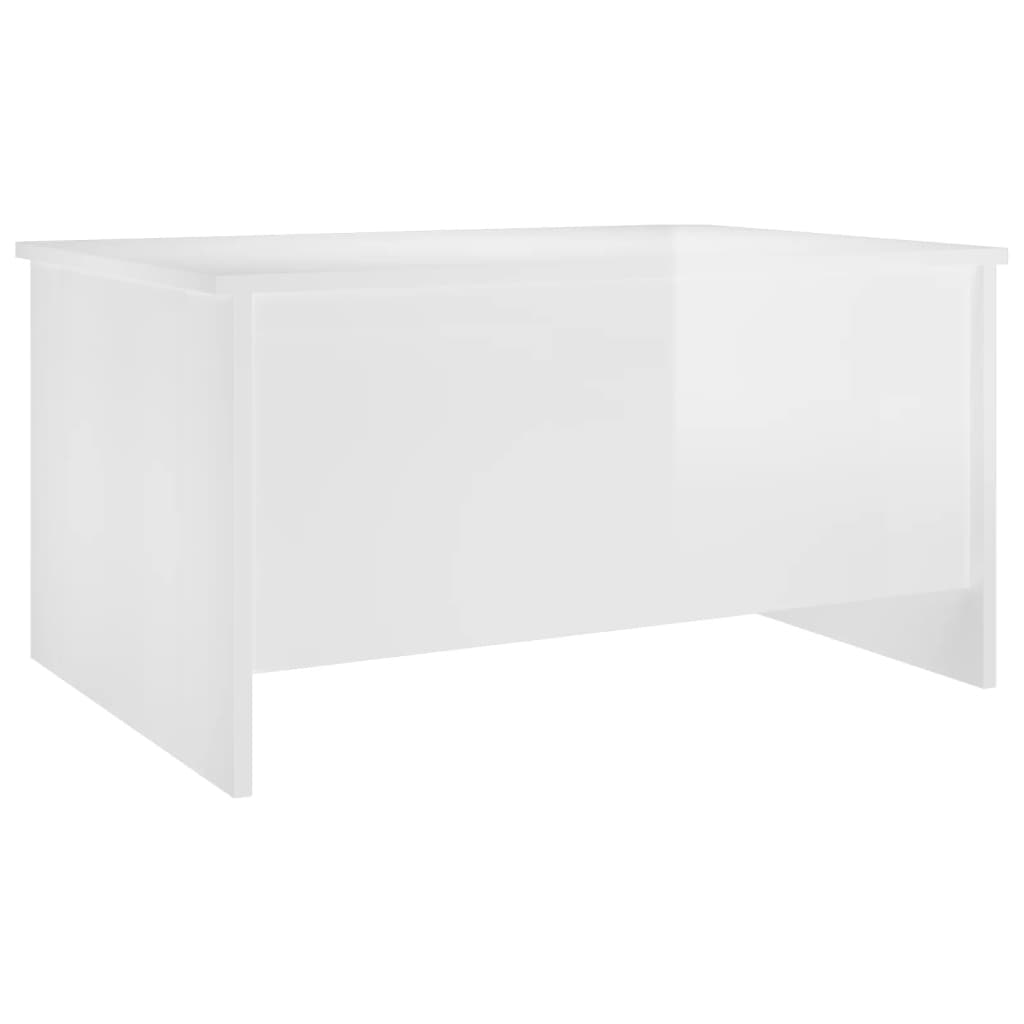 Stolić za kavu sjajni bijeli 80x55,5x41,5 cm konstruirano drvo