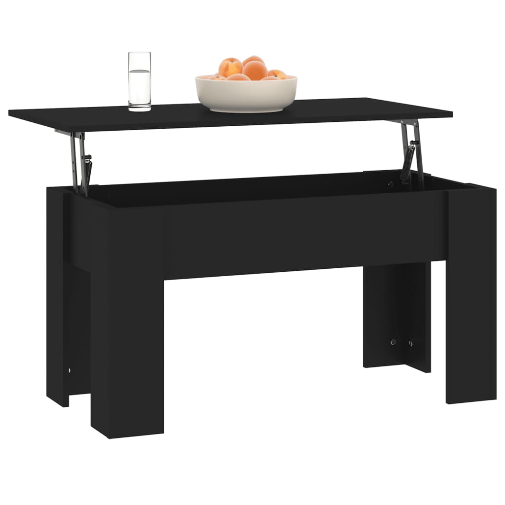Stolić za kavu crni 101x49x52 cm od konstruiranog drva