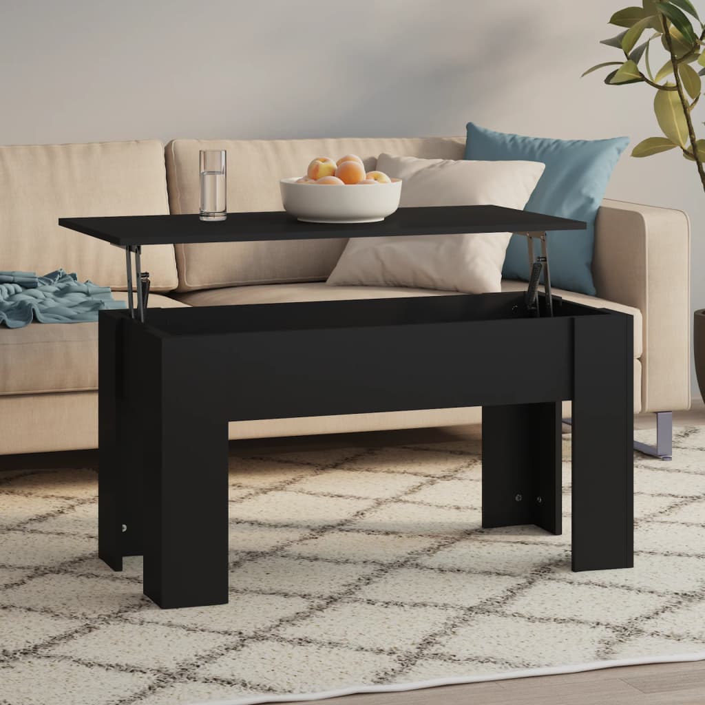 Stolić za kavu crni 101x49x52 cm od konstruiranog drva