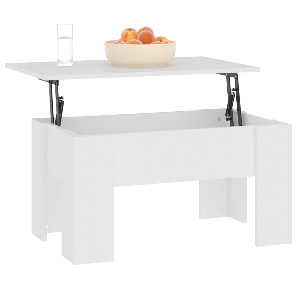 Stolić za kavu bijeli 79 x 49 x 41 cm od konstruiranog drva