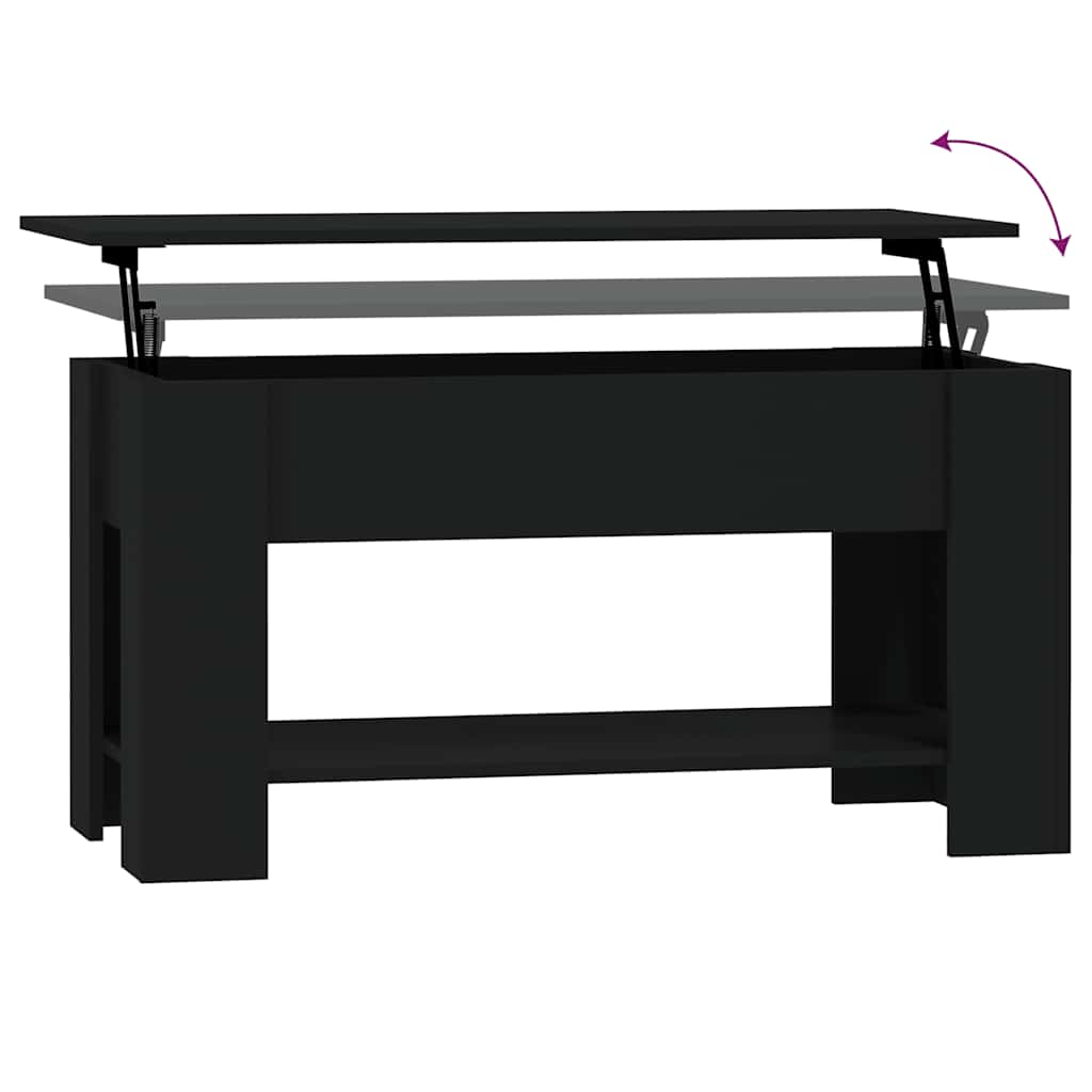 Stolić za kavu crni 101x49x52 cm od konstruiranog drva