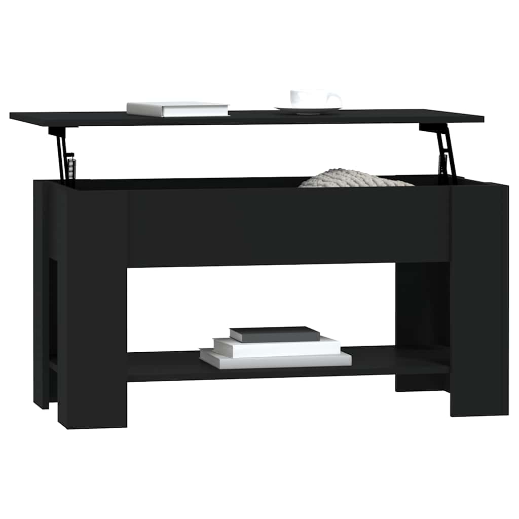 Stolić za kavu crni 101x49x52 cm od konstruiranog drva