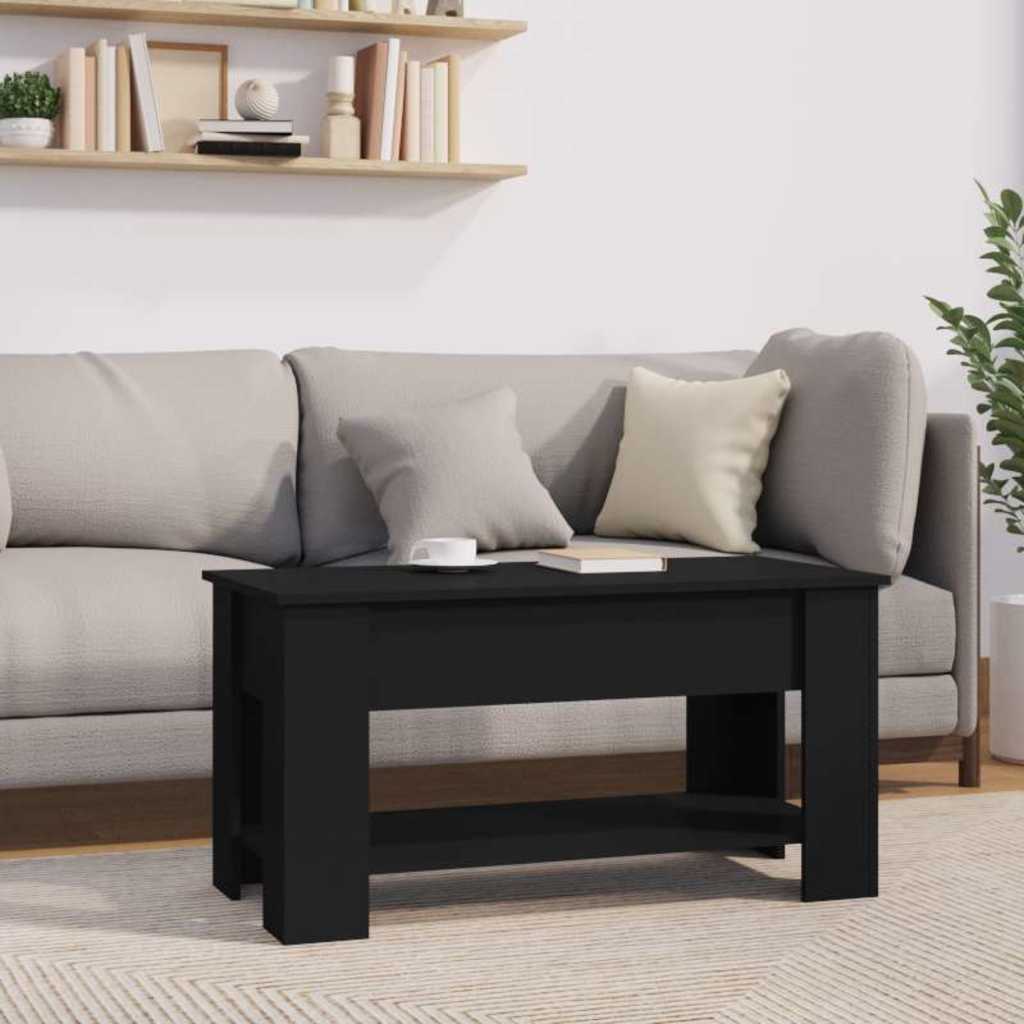 Stolić za kavu crni 101x49x52 cm od konstruiranog drva