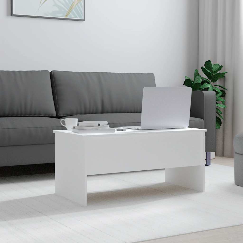 Stolić za kavu bijeli 102x50,5x46,5 cm od konstruiranog drva