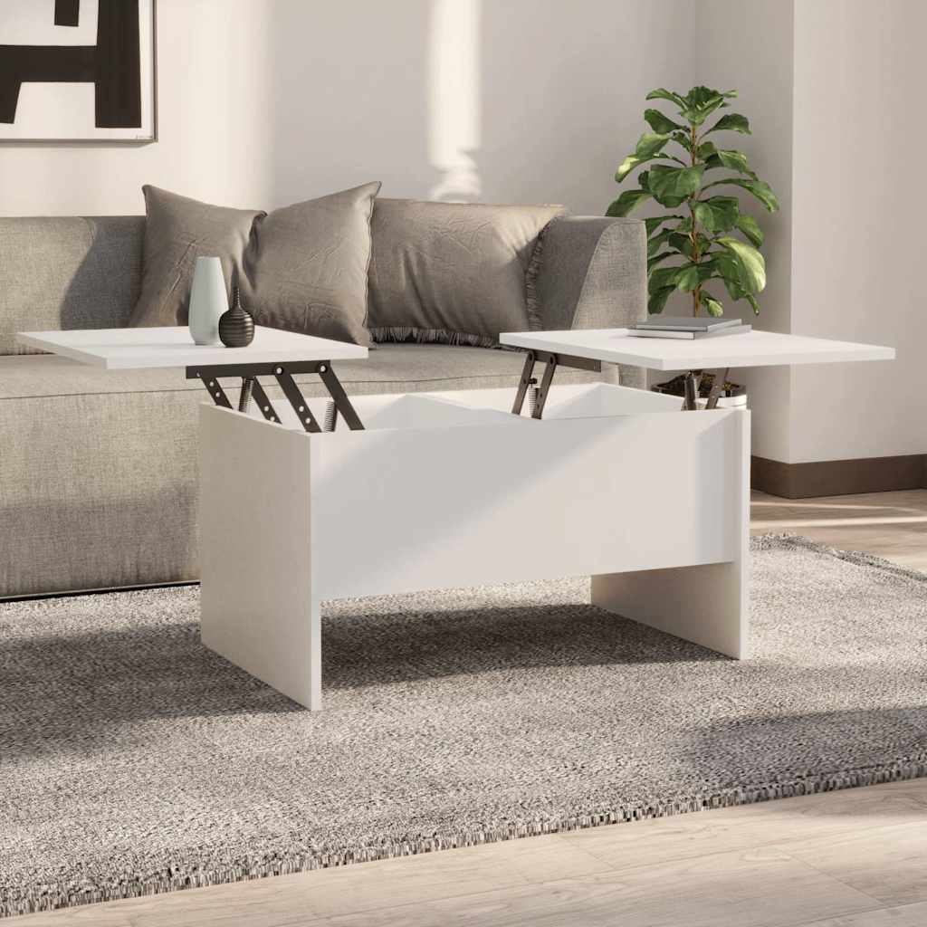 Stolić za kavu bijeli 80x50x42,5 cm od konstruiranog drva