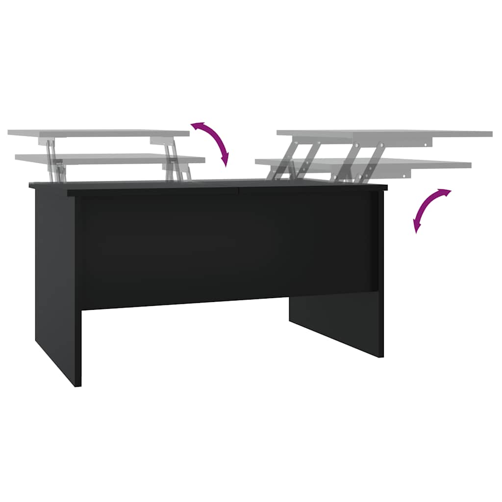 Stolić za kavu crni 80x50x42,5 cm od konstruiranog drva