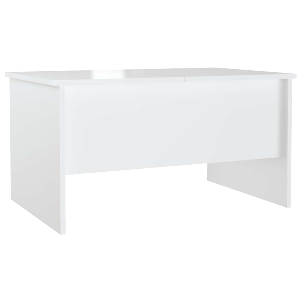 Stolić za kavu sjajni bijeli 80x50x42,5 cm konstruirano drvo