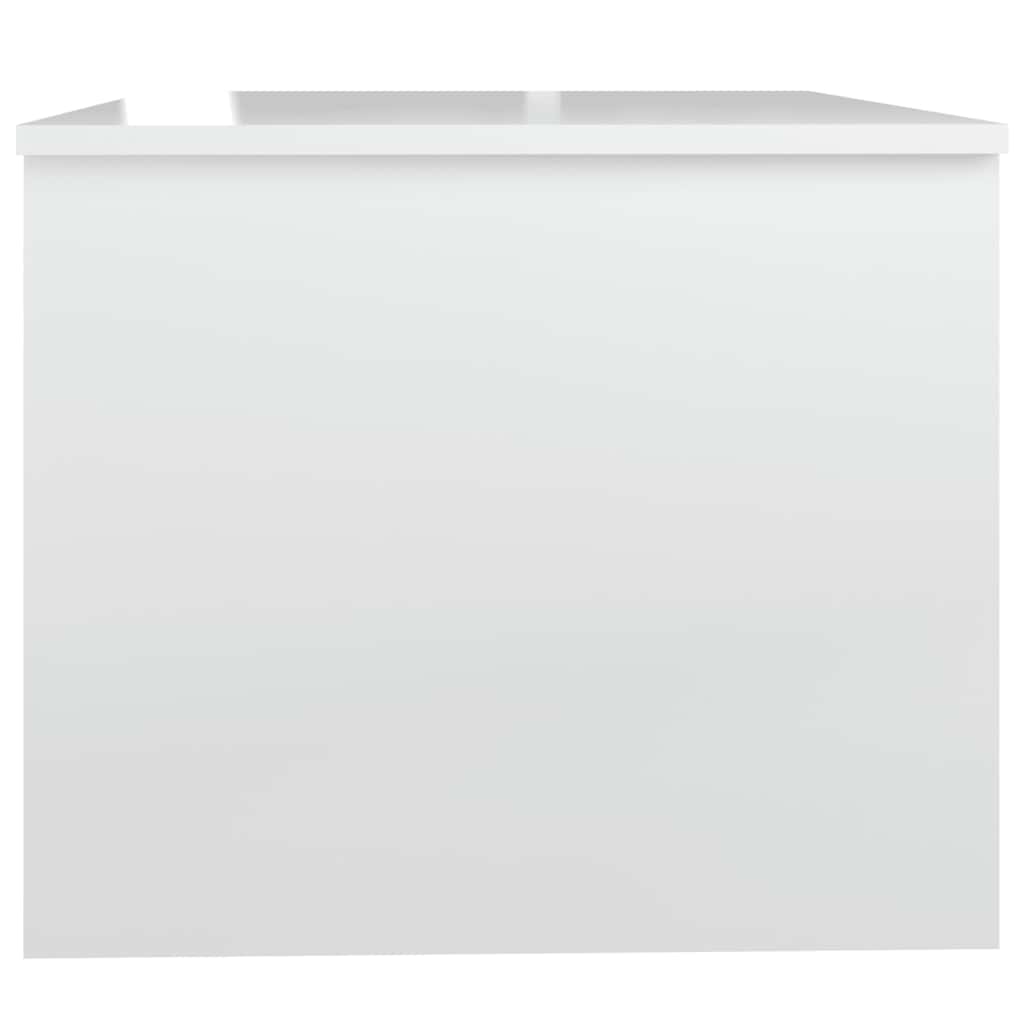 Stolić za kavu sjajni bijeli 80x50x42,5 cm konstruirano drvo