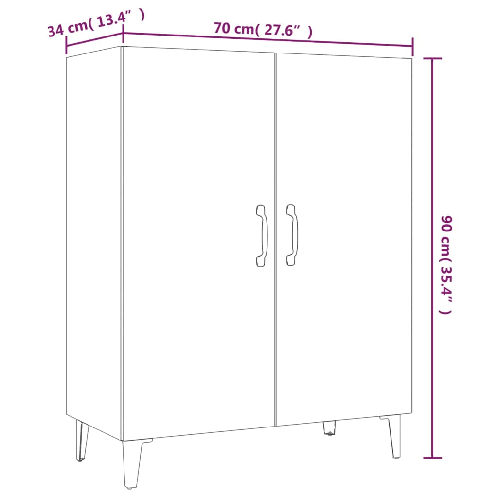 Komoda bijela 70x34x90 cm od konstruiranog drva