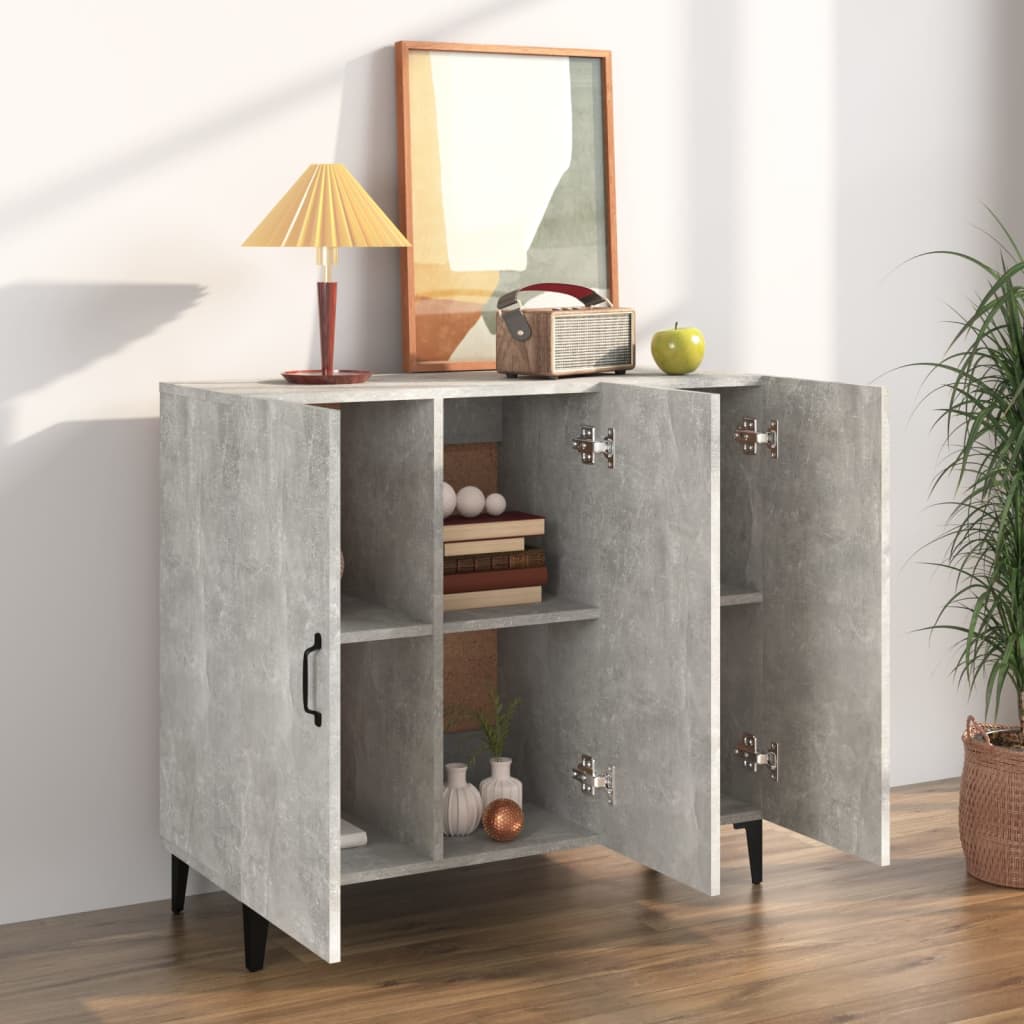 Komoda siva boja betona 90x34x80 cm od konstruiranog drva
