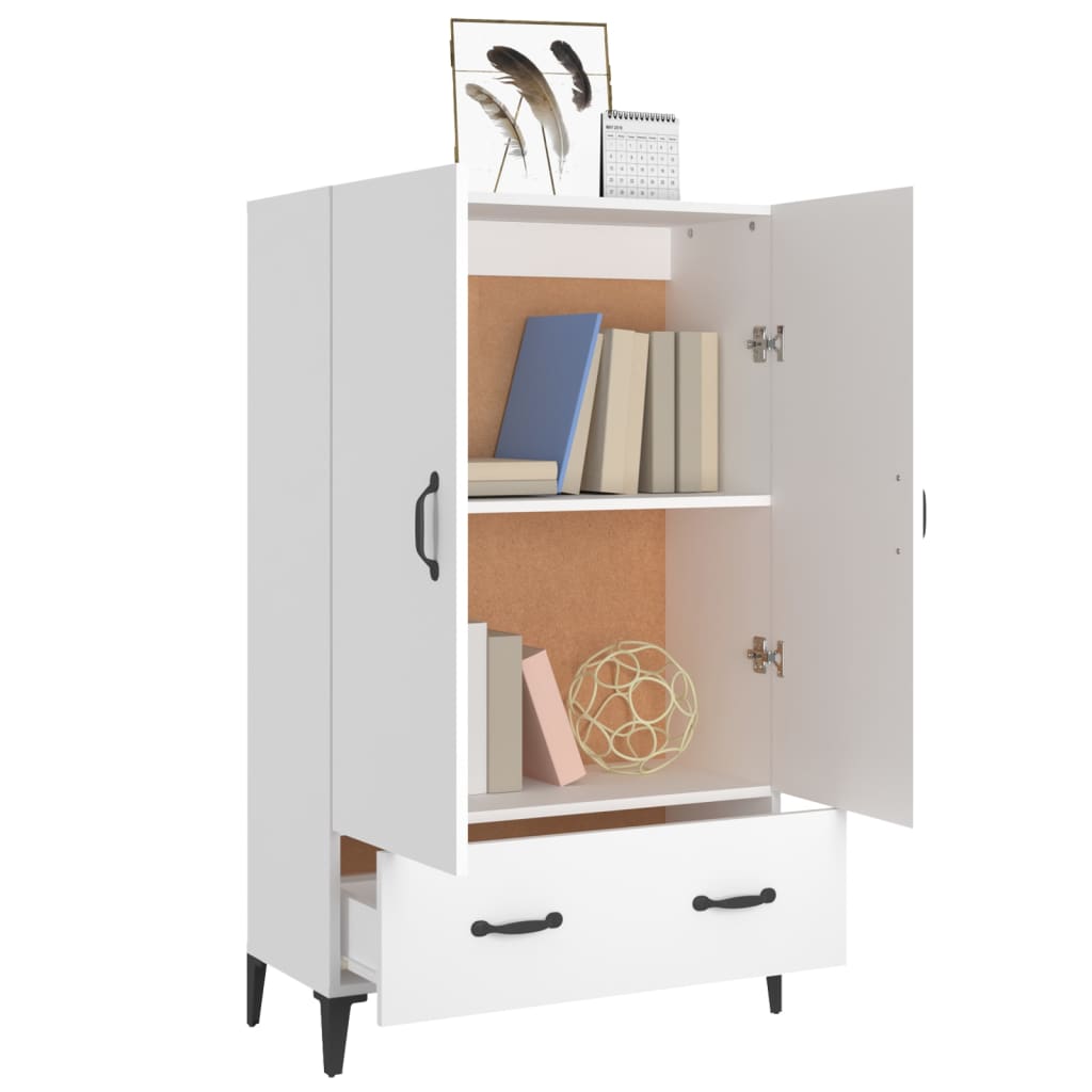 Visoka komoda bijela 70 x 31 x 115 cm od konstruiranog drva