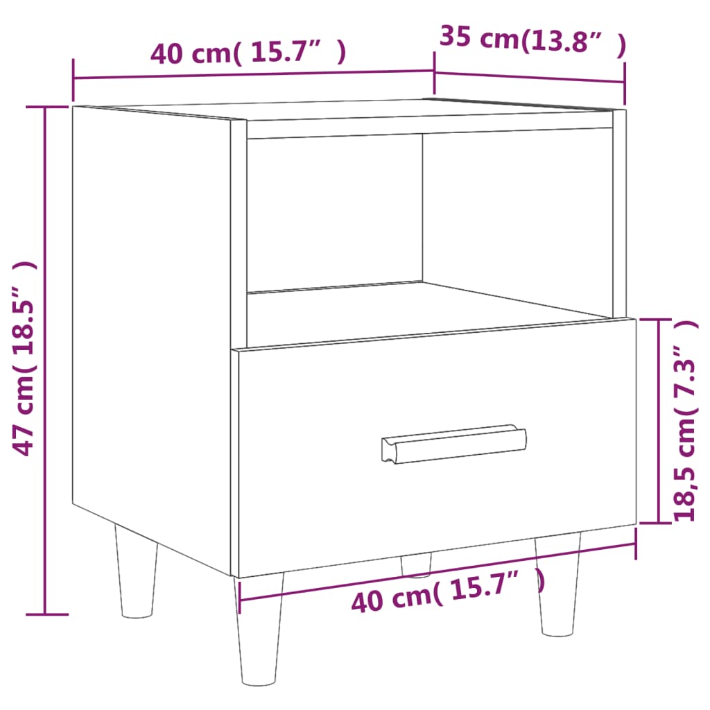 Noćni ormarić boja hrasta sonome 40 x 35 x 47 cm