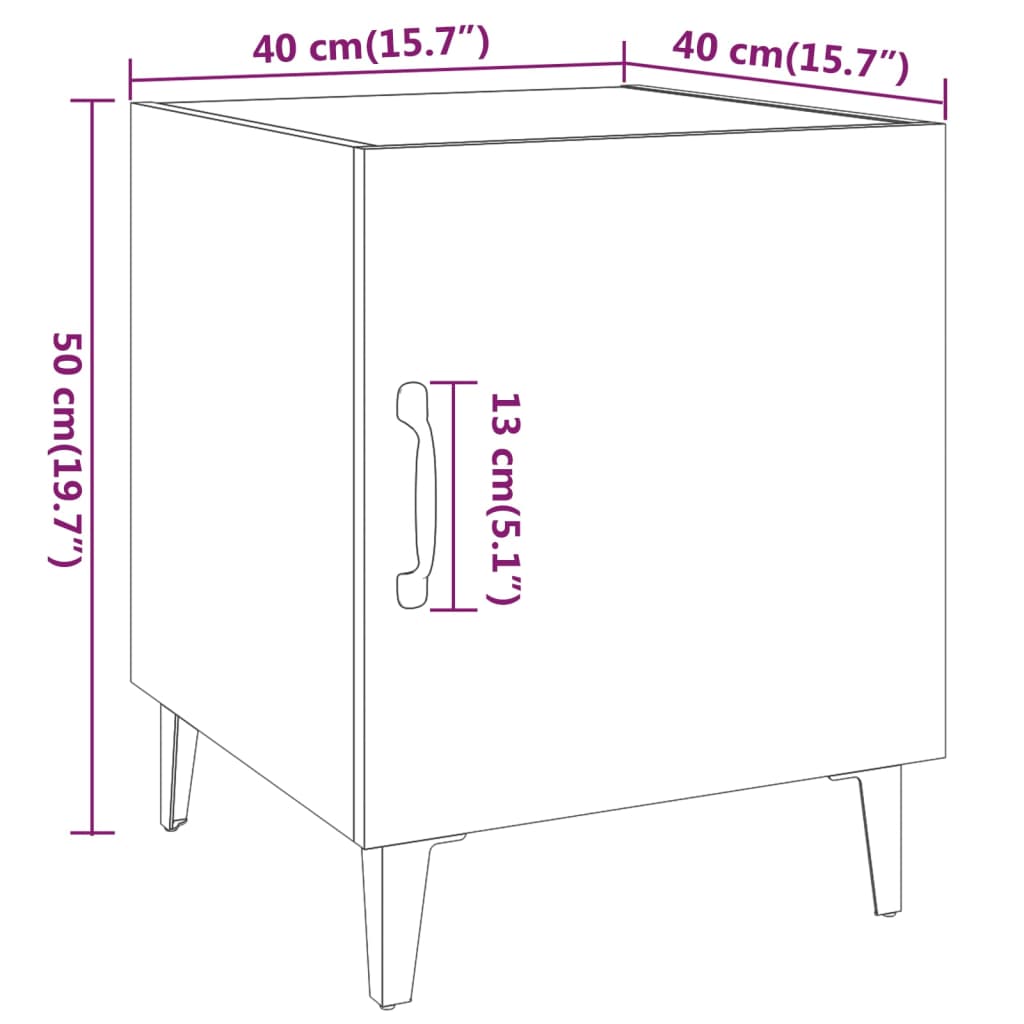 Noćni ormarići 2 kom boja smeđeg hrasta konstruirano drvo