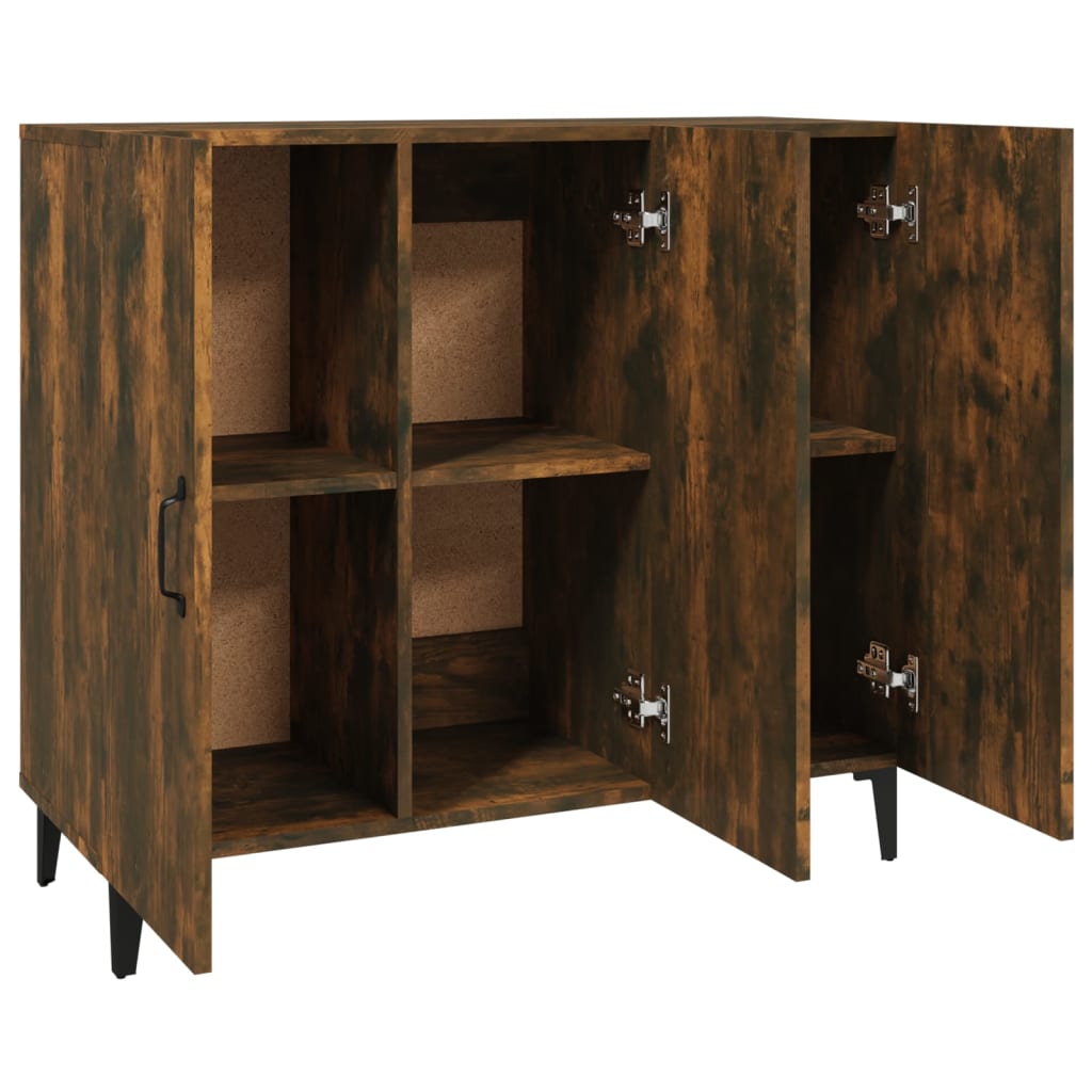 Komoda boja dimljenog hrasta 90 x 34 x 80 cm konstruirano drvo