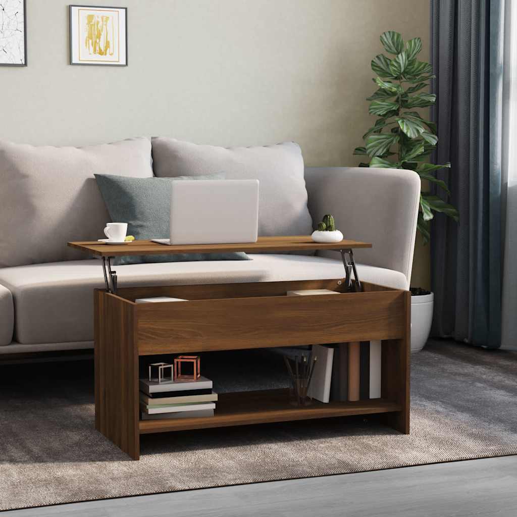 Stolić za kavu Smeđa hrasta 102x50x52,5 cm konstruirano drvo