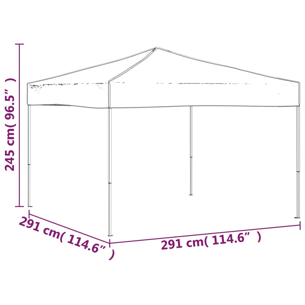 Sklopivi šator za zabave 3 x 3 m krem