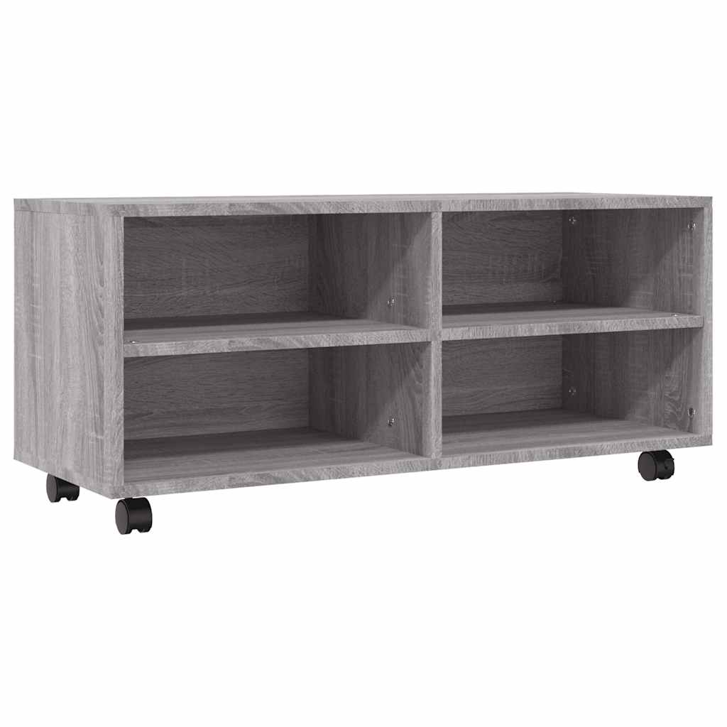 TV ormarić s kotačićima siva boja hrasta 90 x 35 x 35 cm drveni