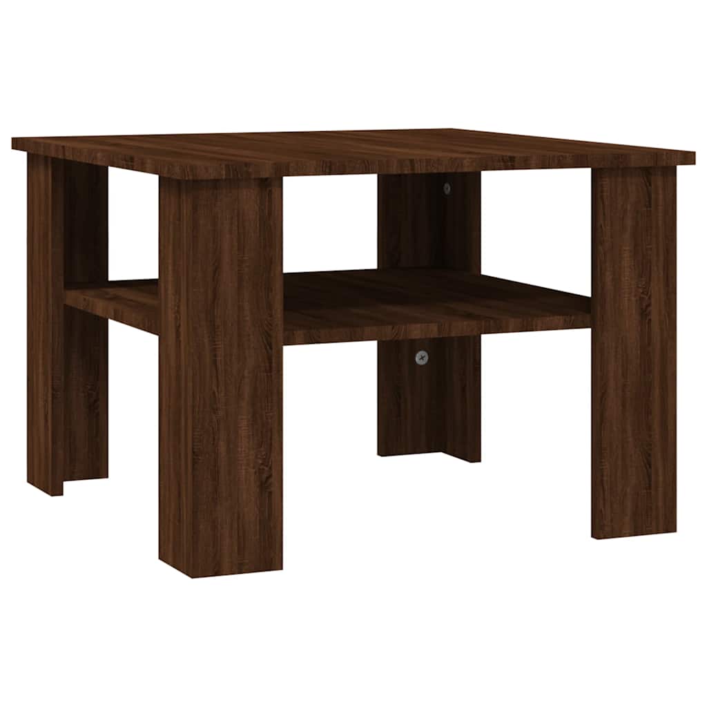 Stolić za kavu smeđa boja hrasta 60x60x42 cm konstruirano drvo