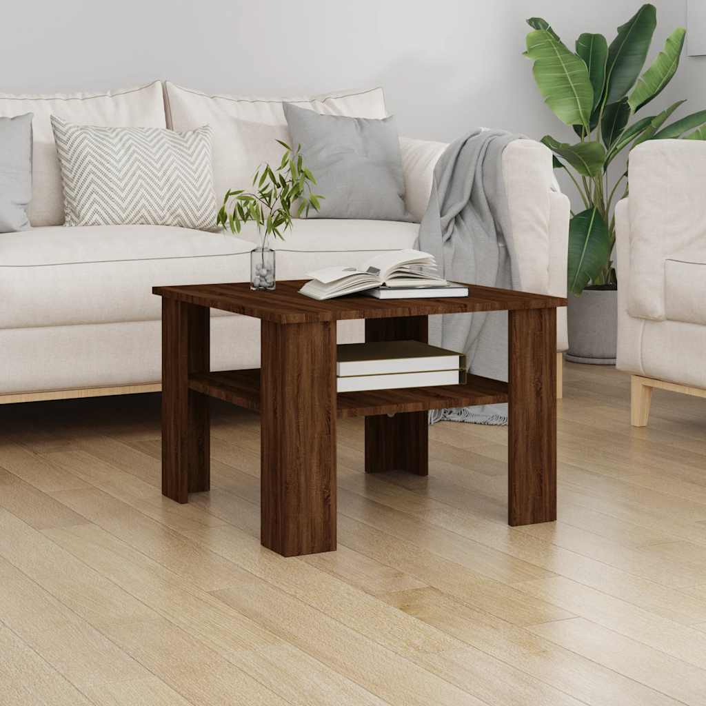 Stolić za kavu smeđa boja hrasta 60x60x42 cm konstruirano drvo