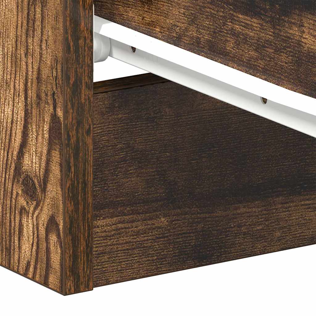 Noćni ormarić dimljeni hrast 38 x 35 x 56 cm konstruirano drvo