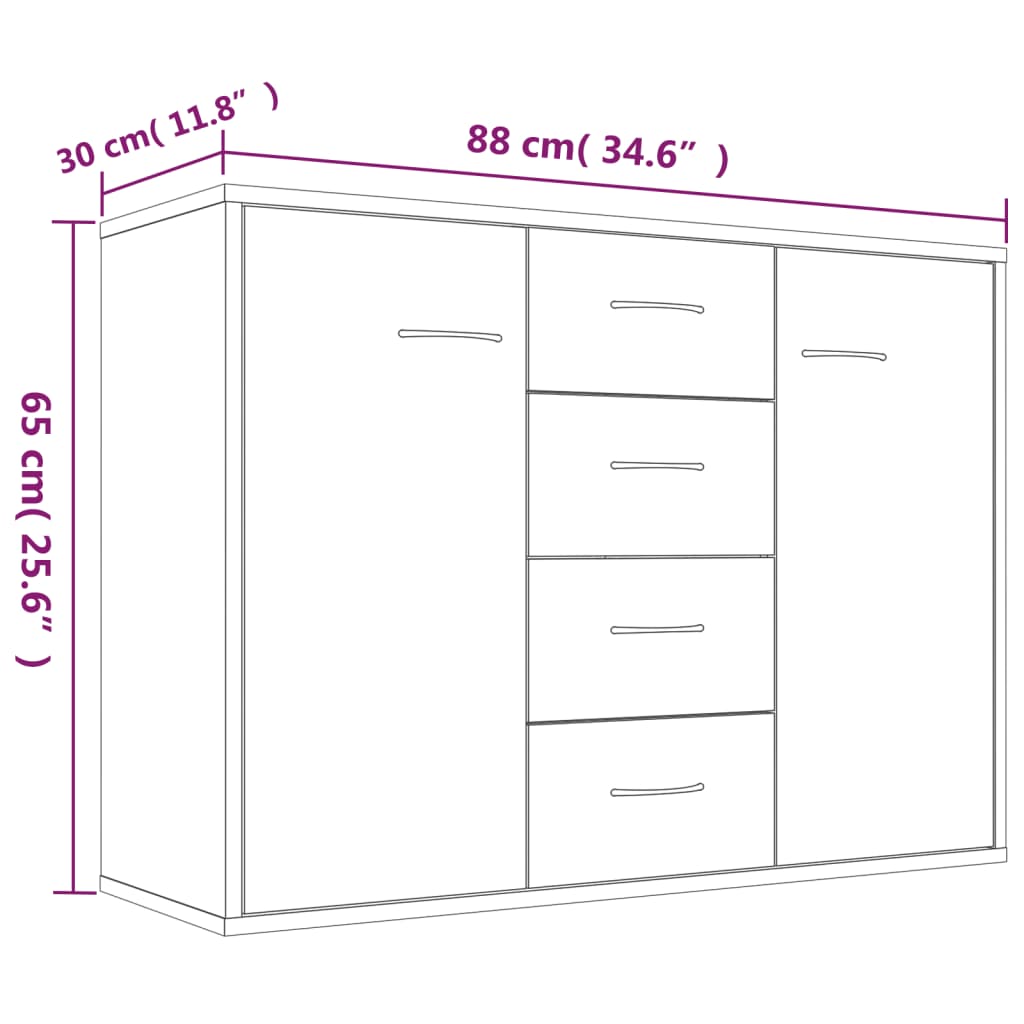 Komoda boja hrasta sonome 88 x 30 x 65 cm od konstruiranog drva