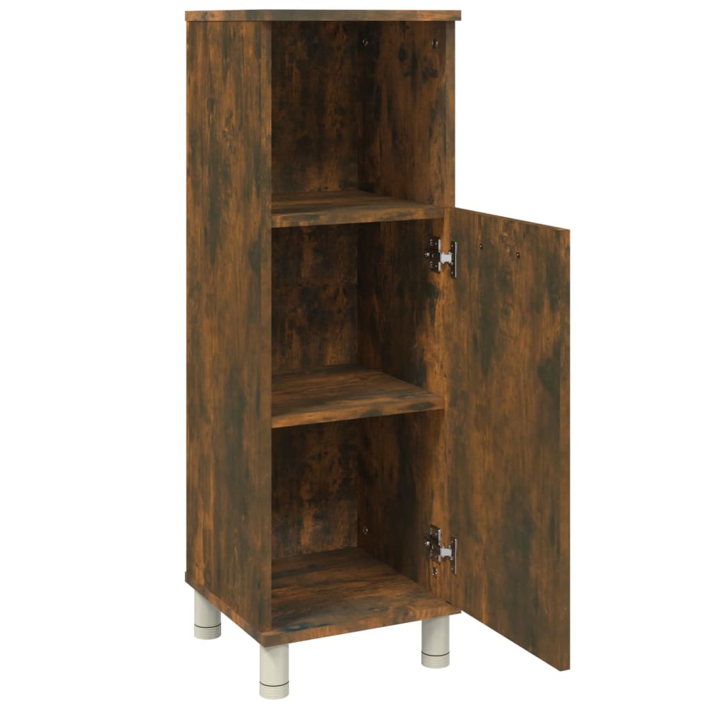 Kupaonski ormarić dimljeni hrast 30x30x95 cm konstruirano drvo