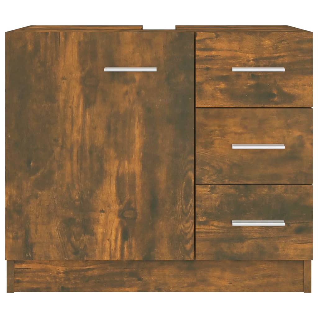 Ormarić za umivaonik boja dimljenog hrasta 63x30x54 cm drveni